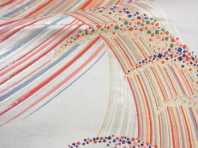 平和屋着物◎六通柄袋帯 立波文 金銀糸 逸品 BAAH2288cm