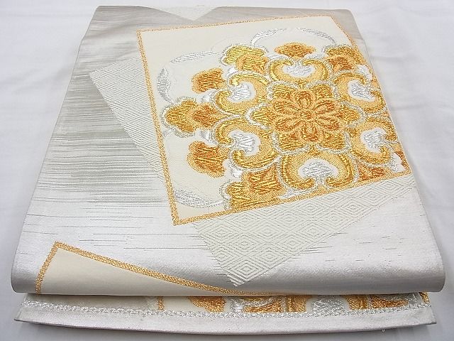 平和屋着物◎六通柄袋帯 正倉院花文 金銀糸 逸品 BAAH2321cm