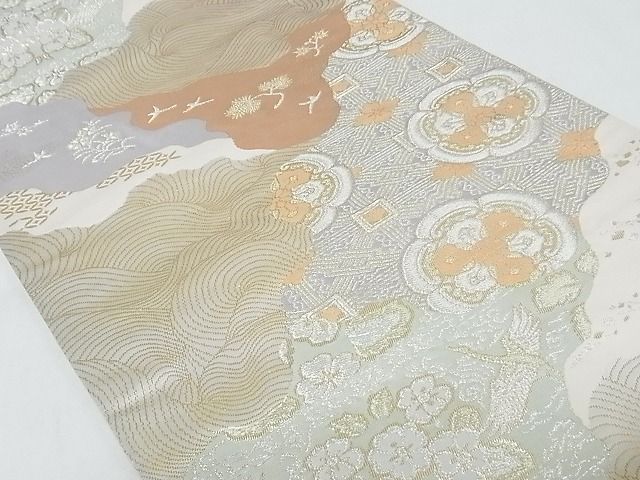 平和屋着物◎六通柄袋帯 道長有職文 金銀糸 正絹 逸品 AAAI8302Ajz