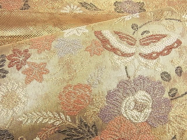平和屋着物◎六通柄袋帯 献上取段蒔絵文 彩箔 金糸 逸品 BAAH5884fk