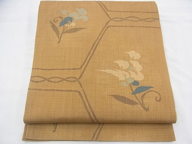 平和屋着物◎六通柄袋帯 花唐草文 金糸 逸品 BAAG8105fk