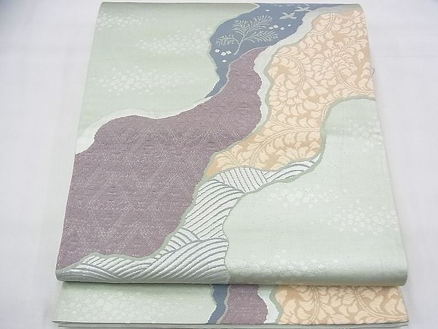 平和屋着物◎六通柄袋帯 道長吉祥文 銀糸 逸品 BAAG8170fk