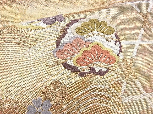 平和屋着物◎六通柄袋帯 唐織 松竹梅 金糸 逸品 BAAG8182fk