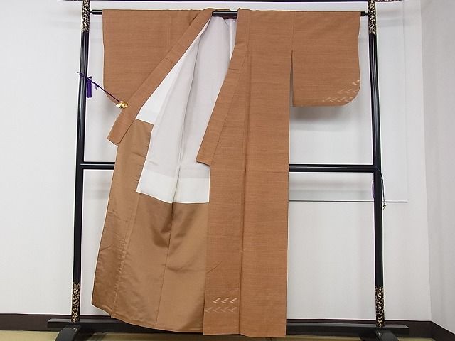 平和屋本店●極上 人間国宝 宗廣力三 郡上紬 草木染 付下げ たとう紙・カラーコピー付き 逸品 CZAA0669s4