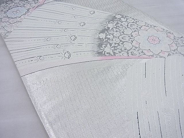 平和屋着物◎六通柄袋帯 唐織 正倉院文様 銀糸 逸品 BAAH0372ea