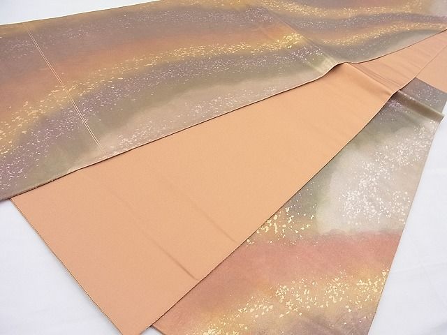 平和屋着物◎六通柄袋帯 箔散らし文様 金彩 引箔 逸品 BAAH0381ea