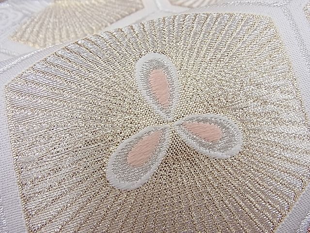 平和屋着物◎六通柄袋帯 唐織 熨斗亀甲花文 金糸 逸品 BAAH4011ea