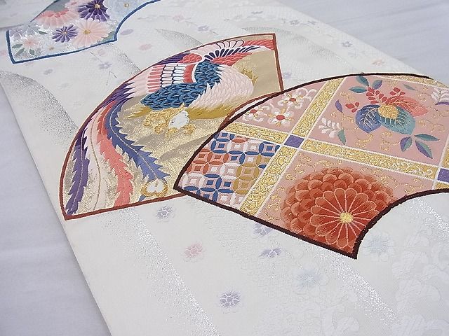 平和屋着物◎六通柄袋帯 唐織 鳳凰地紙花唐草文 金銀糸 逸品 BAAH4030ea