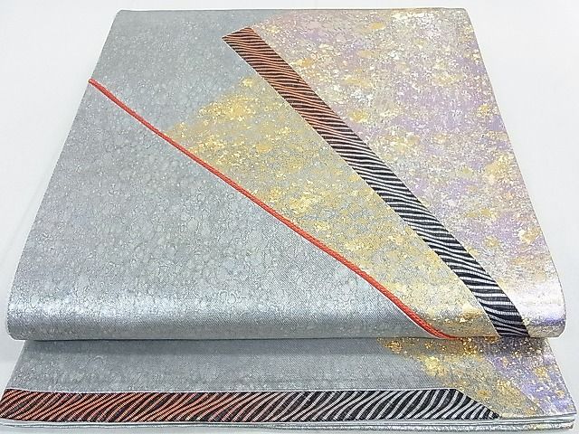 平和屋着物◎六通太鼓柄袋帯 切り嵌め 色紙重ね 金銀彩 逸品 DAAG1007we