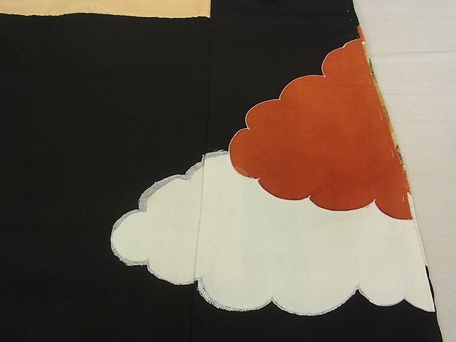 平和屋着物■豪華黒留袖 駒刺繍 雲取り鳳凰吉祥花文 金糸 逸品 DAAG5091jm