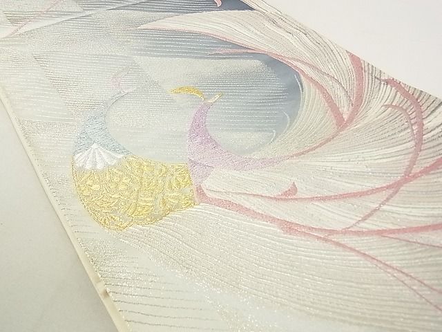 平和屋着物◎六通柄袋帯 孔雀文 金銀糸 逸品 DAAG5511tw