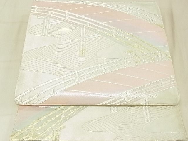 平和屋着物◎六通柄袋帯 立波渡橋文 金銀糸 逸品 DAAG5517tw