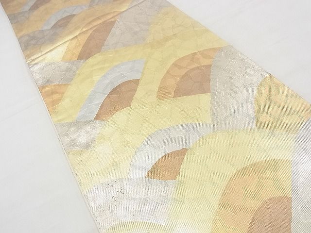 平和屋着物◎六通柄袋帯 立波文 引箔 逸品 BAAG3194kj