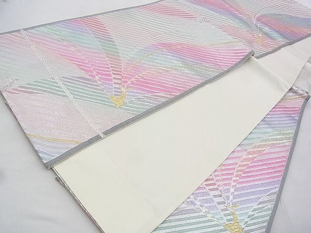 平和屋着物◎六通柄袋帯 唐織 孔雀 金銀糸 逸品 BAAH8348wk