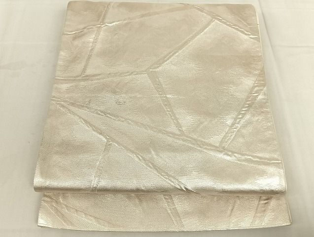 平和屋着物◎六通柄袋帯 ふくれ織 切り嵌め霞文 引箔 正絹 逸品 AAAI7200Bfw