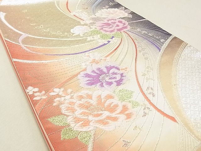 平和屋着物◎六通柄袋帯 舞花文 金銀糸 逸品 DAAG5527tw