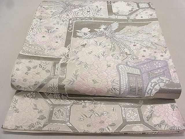平和屋着物◎六通柄袋帯 唐織 天井詩の舞 プラチナ箔 逸品 DAAG5609tw