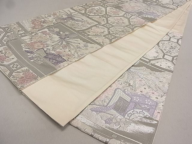 平和屋着物◎六通柄袋帯 唐織 天井詩の舞 プラチナ箔 逸品 DAAG5609tw