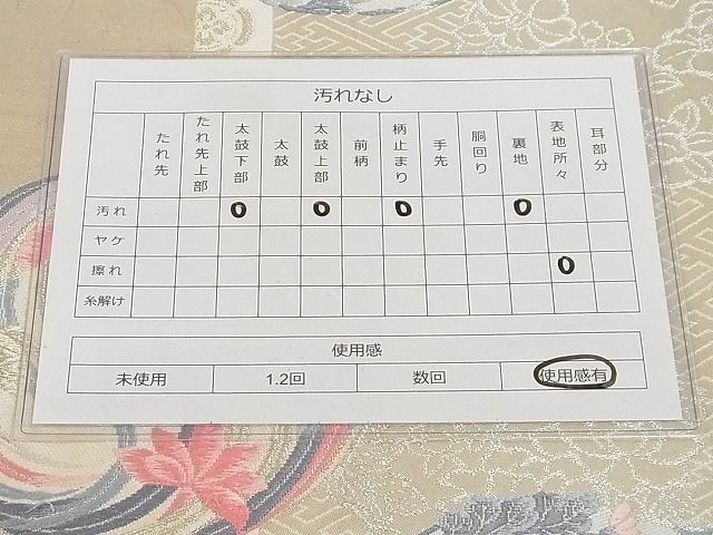 平和屋着物◎六通柄袋帯 唐織 花丸文 銀糸 引箔 正絹 逸品 AAAI9568Apf