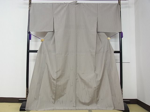 平和屋本店■極上 夏物 お召 もじり織 燕紋紗 生壁色地 逸品 未使用 CZAA0725s4