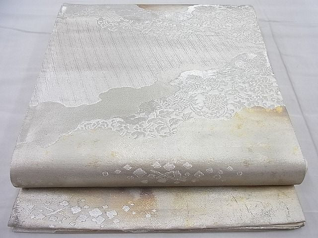 平和屋着物◎六通柄袋帯 霞取花文 佐賀二重箔 逸品 BAAH6680ea