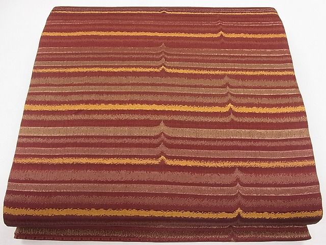 平和屋着物◎全通柄袋帯 横段文 金糸 逸品 未使用 CAAG1975eg