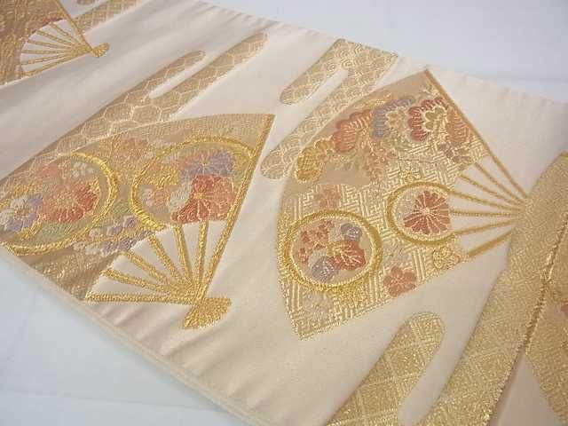 平和屋着物◎六通柄袋帯 扇草花丸文 金銀糸 逸品 DAAE9686ar