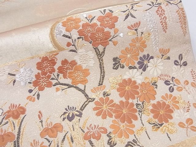 平和屋着物■六通柄袋帯 唐織 陽皇錦 雲取り四季文 金銀糸 引箔 逸品 CAAF5012hy