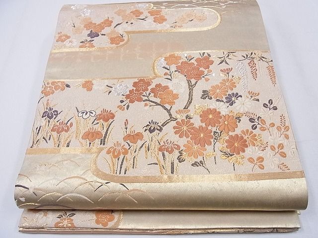 平和屋着物■六通柄袋帯 唐織 陽皇錦 雲取り四季文 金銀糸 引箔 逸品 CAAF5012hy