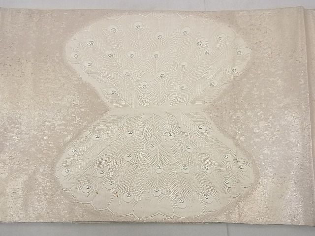 平和屋着物◎太鼓柄袋帯 唐織 孔雀 金銀糸 逸品 BAAH3204ph
