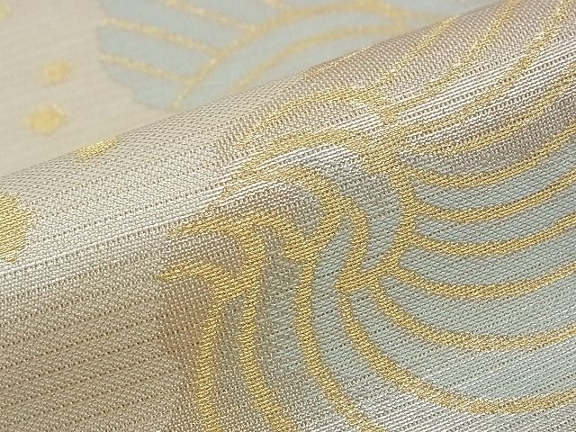期間限定セール40%off■極上 夏物 西陣 川島織物 六通柄 本袋帯 立波七宝花文 金糸 逸品 CZAA0696s4