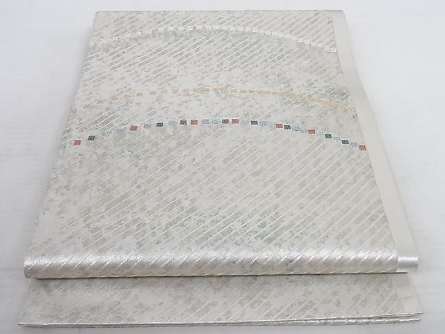平和屋着物◎六通柄袋帯 幾何学文様 本うるし箔金 正絹 逸品 AAAJ7095Apf