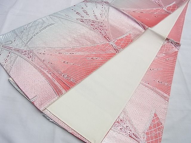 平和屋着物◎六通柄袋帯 束ね熨斗吉祥文 銀糸 逸品 BAAG8881du