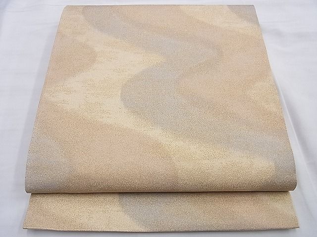 平和屋着物◎全通柄袋帯 砂子綴れ 流水文様 金糸 逸品 BAAG8944du