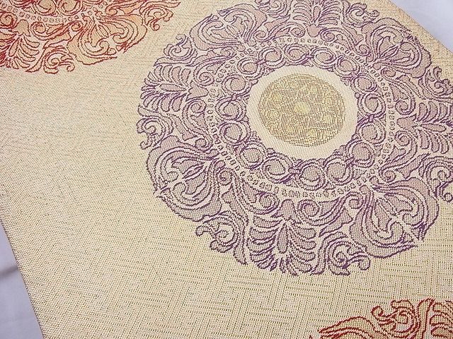 平和屋着物◎佐賀錦 六通柄袋帯 宝相華 金糸 逸品 BAAH6025cm