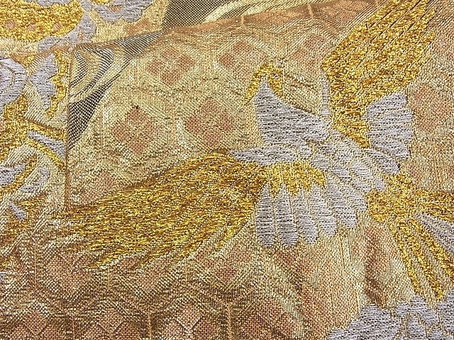 平和屋着物◎佐賀錦 六通柄袋帯 鳳凰有職花文 金糸 逸品 BAAH6041cm