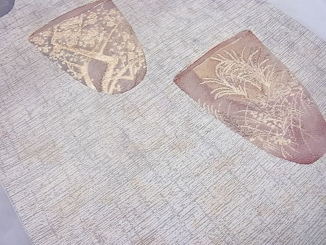 平和屋着物◎六通太鼓柄袋帯 清水六兵衛 名陶文様 金糸 逸品 BAAH6050cm