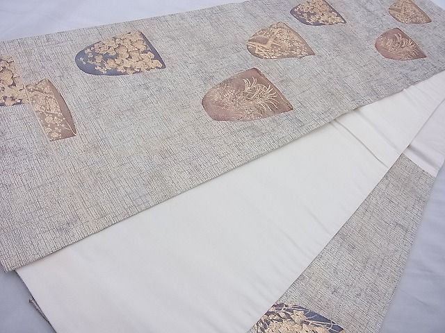 平和屋着物◎六通太鼓柄袋帯 清水六兵衛 名陶文様 金糸 逸品 BAAH6050cm