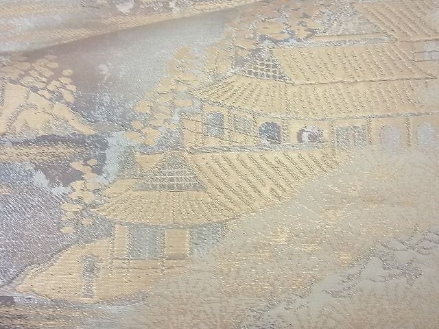 平和屋着物◎六通柄袋帯 京洛錦 二重引箔裳苑 逸品 BAAH6069cm