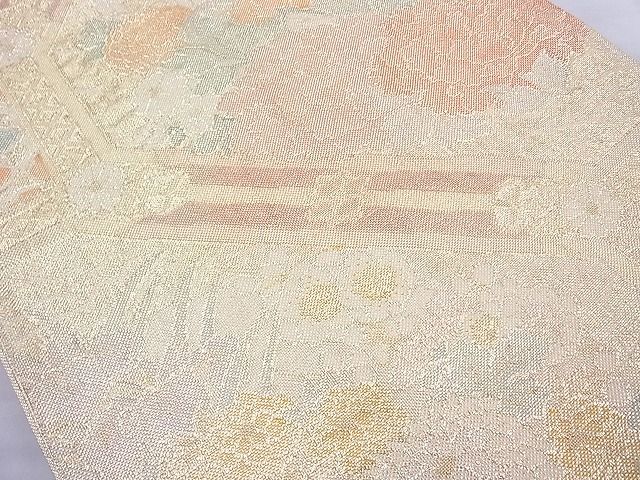 平和屋着物◎佐賀錦 六通柄袋帯 蜀江四季花文 金糸 逸品 BAAH6100cm