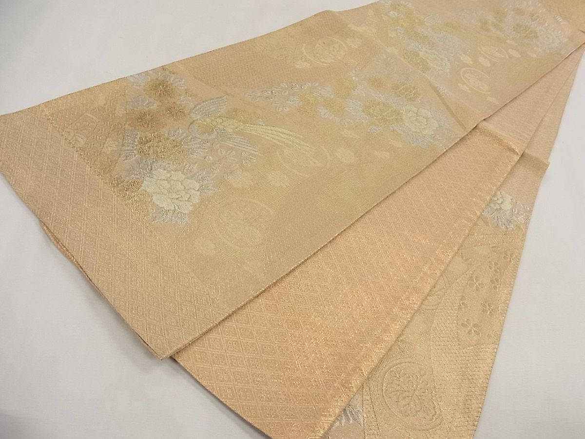 平和屋着物◎佐賀錦 六通柄袋帯 几帳花鳥文 金銀糸 逸品 CAAG5272ak