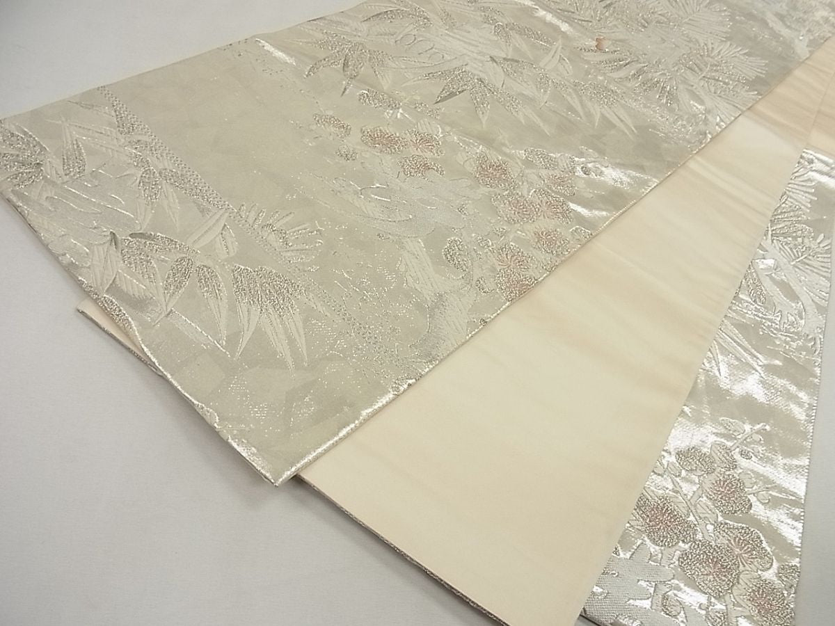 平和屋着物◎六通柄袋帯 唐織 松竹梅 銀糸 逸品 CAAG5269ak