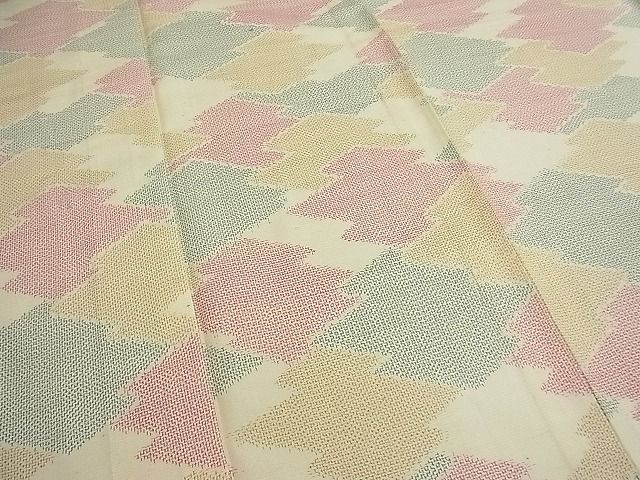 平和屋着物■上質な紬 単衣 松皮菱文 逸品 CAAG7305ut