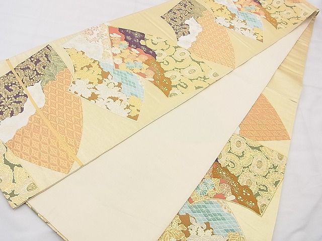 平和屋着物◎六通柄袋帯 地紙有職花文 金銀糸 逸品 BAAH5210ui