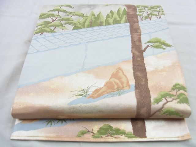 平和屋着物◎六通柄袋帯 唐織 枯山水 金糸 逸品 BAAH2834jm