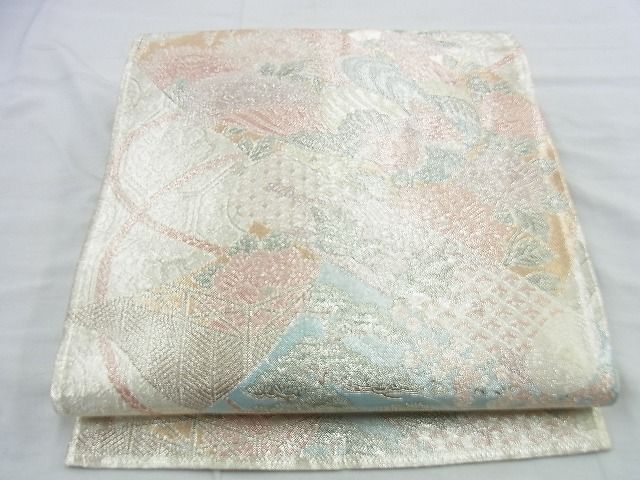 平和屋着物◎佐賀錦 六通柄袋帯 花鳥文 金銀糸 逸品 BAAH2903jm