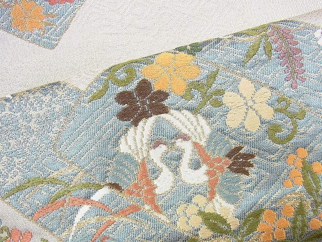 平和屋着物◎六通柄袋帯 花鳥文 金糸 逸品 BAAH2929jm