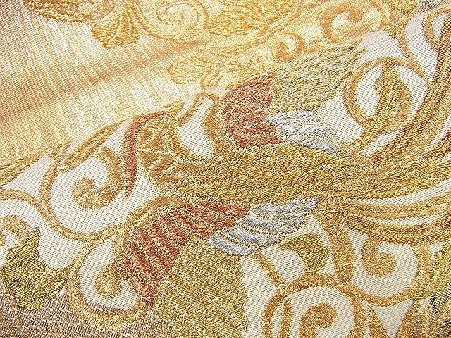平和屋着物◎佐賀錦 六通柄袋帯 鳳凰花菱文 金銀糸 逸品 BAAH2922jm