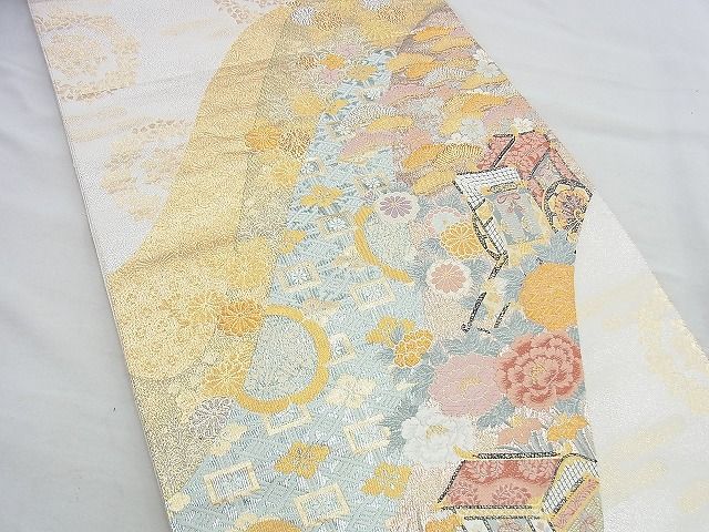 平和屋着物◎六通柄袋帯 唐織 遠山御所解 金銀糸 逸品 BAAH2972jm