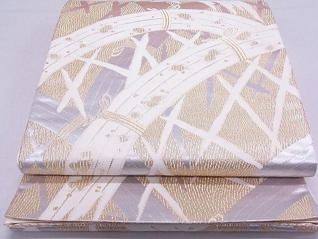 平和屋着物◎六通柄袋帯 籬文 金銀糸 逸品 DAAG0382ox
